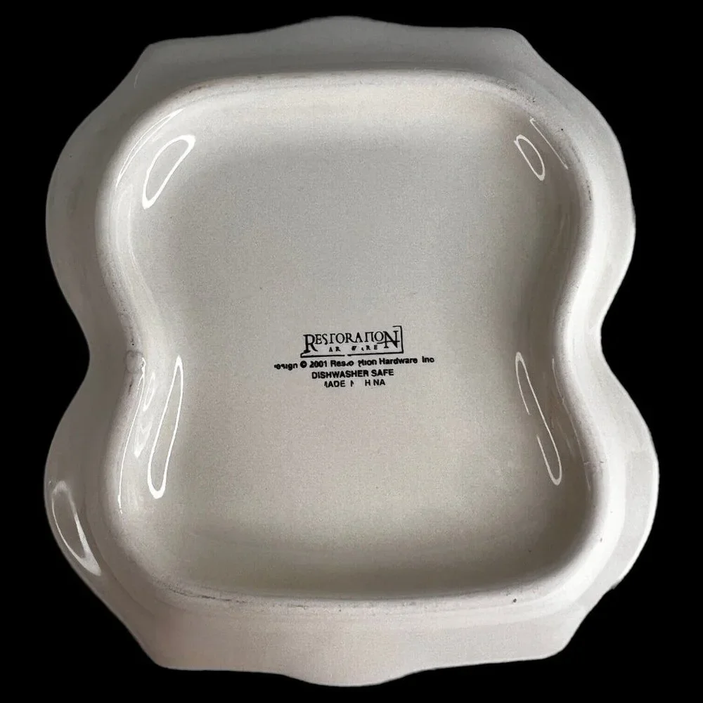Restoration Hardware Tea Set Teapot Creamer‎ On Tray Ceramic Tea For Two 2001